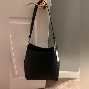 New black leather purse